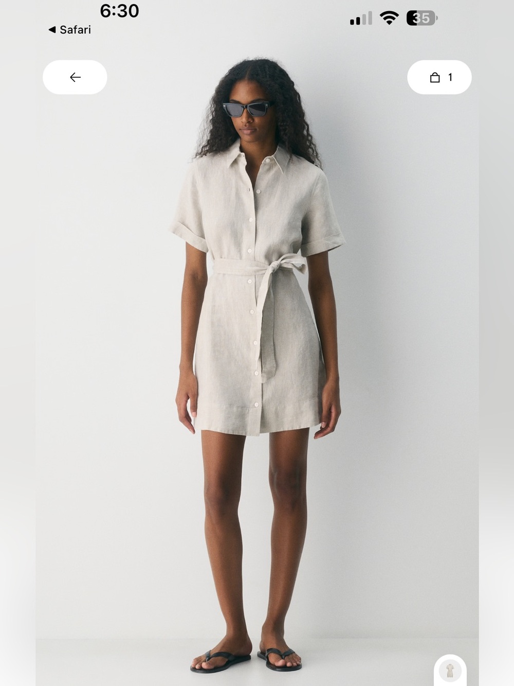 Aritzia Wilfred Eleta Linen Mini Dress - Picture 3 of 8